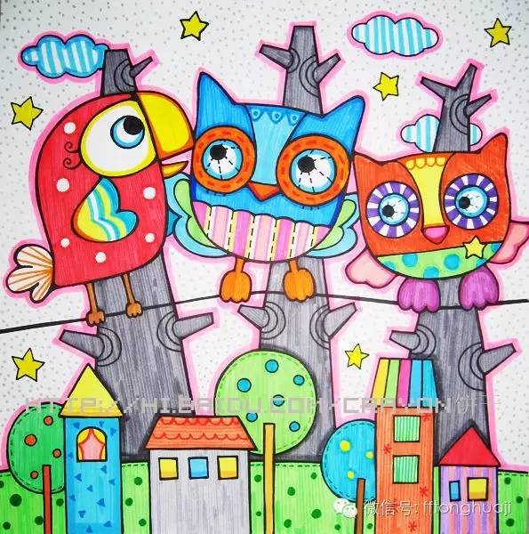 儿童画画适合的画笔,儿童绘画颜料画教程简单