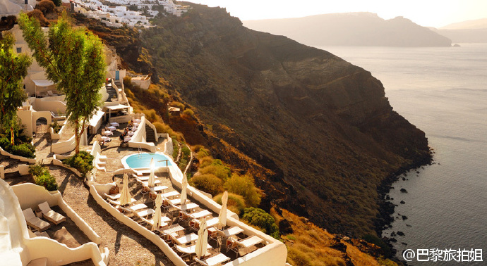 圣托里尼酒店多少钱一晚,圣托里尼大理酒店无边泳池