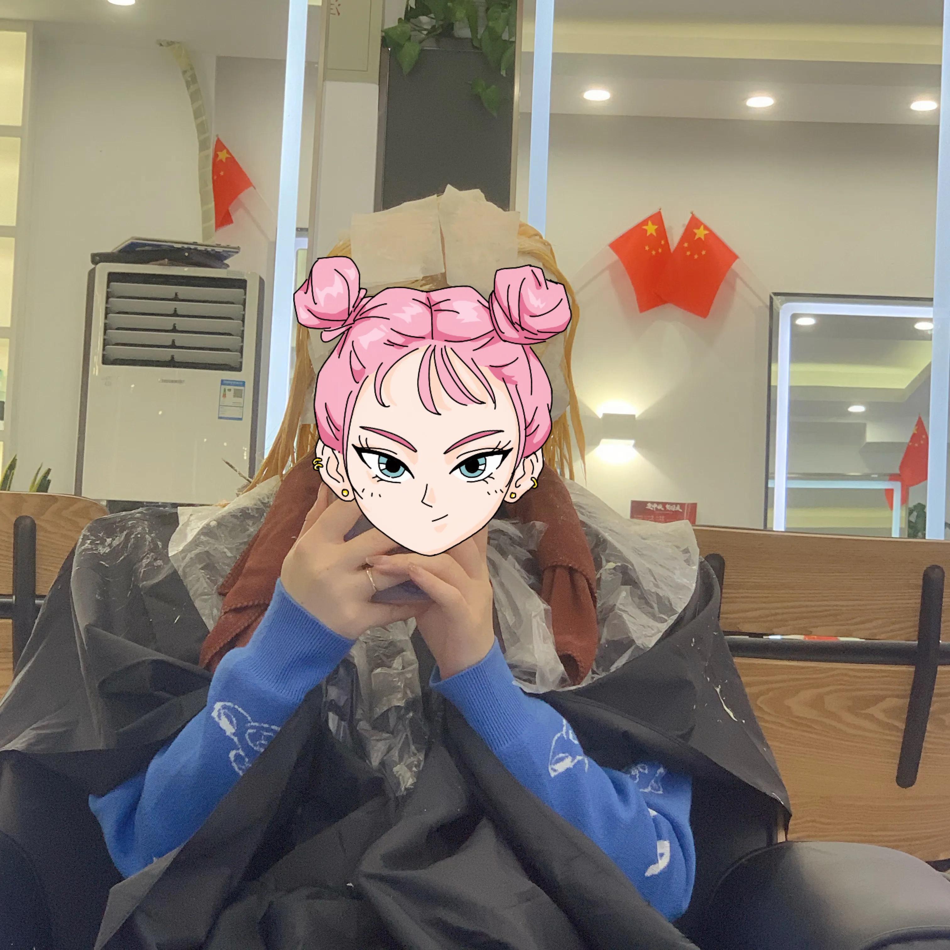 显白的漂染发色粉色,超级显白的发色泡沫