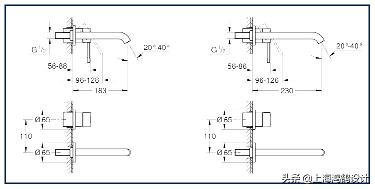 入墙式水龙头推荐卫生间,靠墙弯头卫生间水龙头
