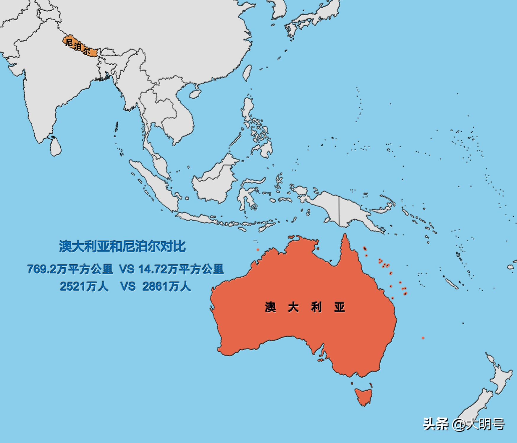 图说真实的尼泊尔，面积比韩国大，人口比澳大利亚多