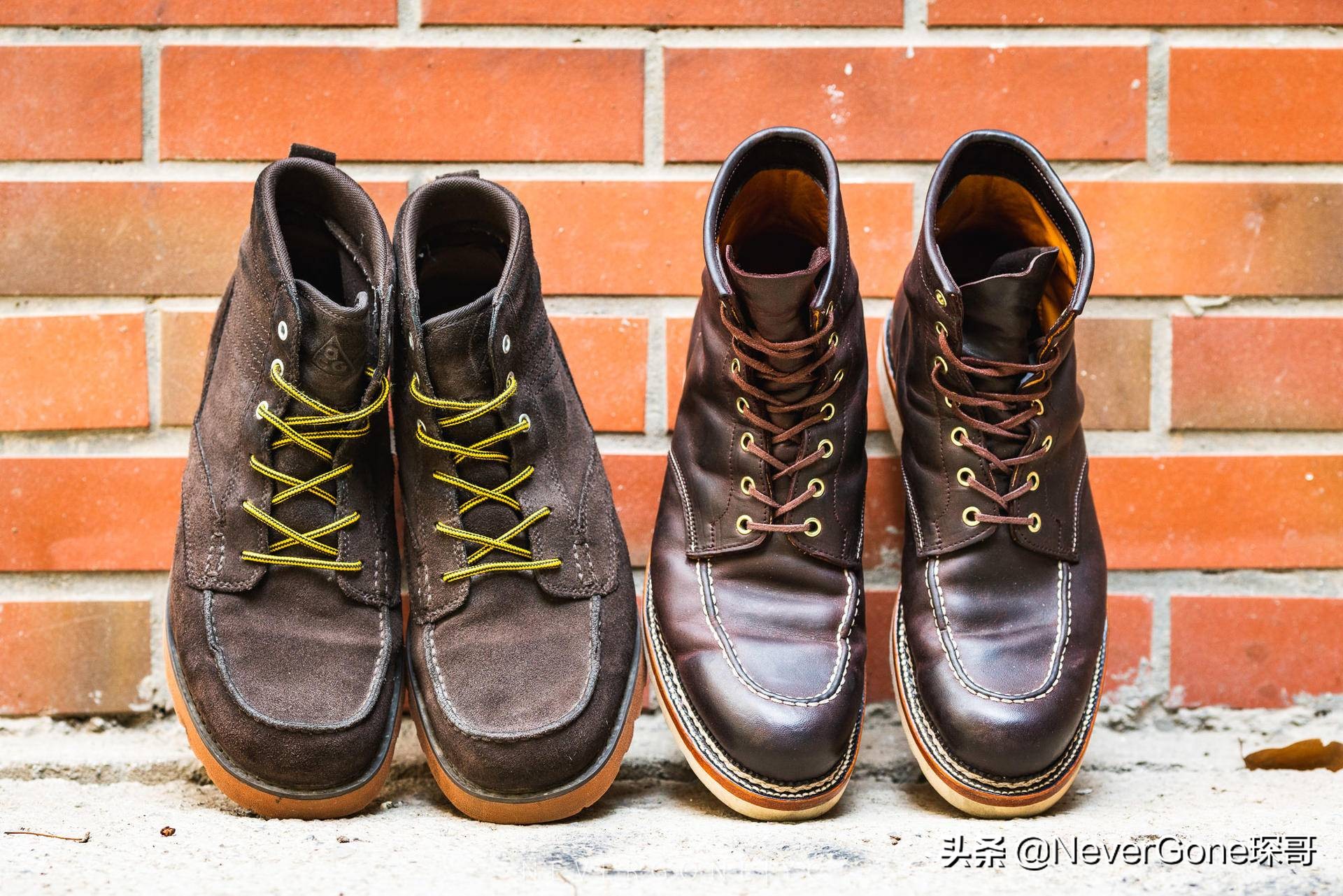 一双nike鞋子正面图,耐克复古工装鞋