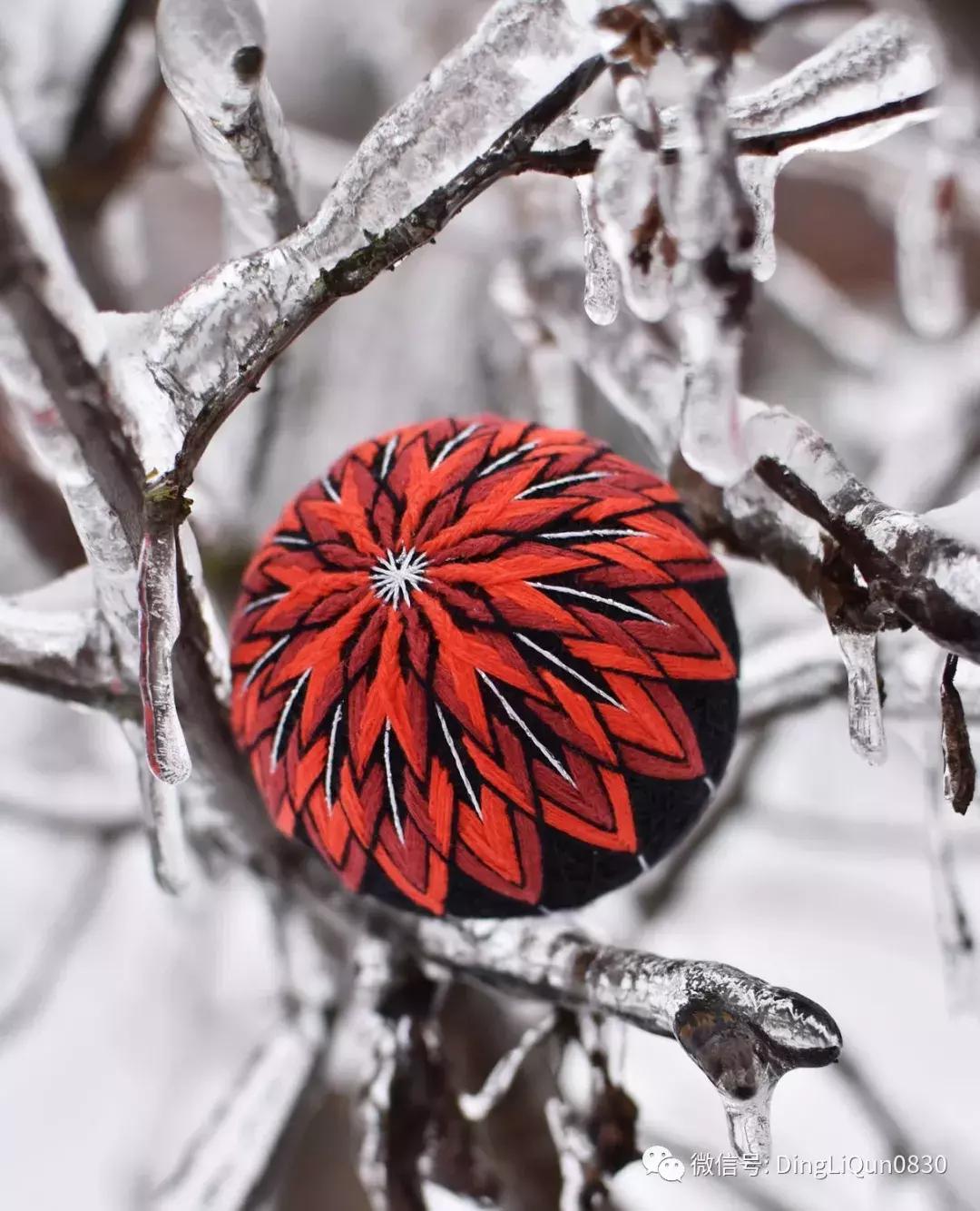 球刺绣教程,手鞠球刺绣