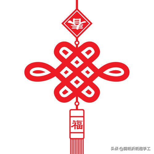 如意结剪纸边框步骤图,剪纸中国结如意结图片大全