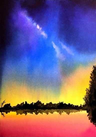 水彩璀璨星空,璀璨星空怎么画水彩