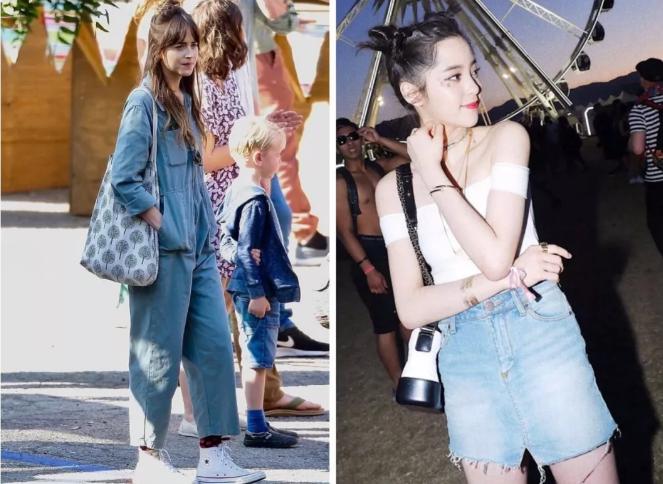 杨超越便宜衣服,杨超越同款紫色上衣黄色裙子