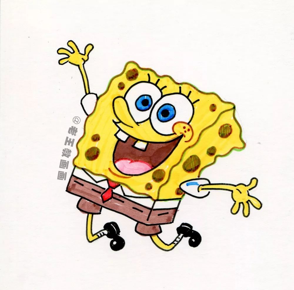 幼儿园老师画画必备教程,儿童画画教程6-7岁创意画海绵宝宝