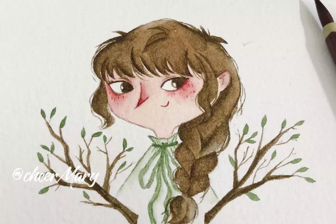 简笔画可爱小人插画,超萌可爱的插画小人