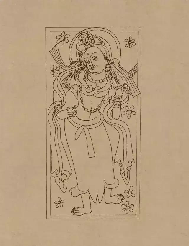 敦煌画线稿描摹,敦煌壁画白描勾线教程