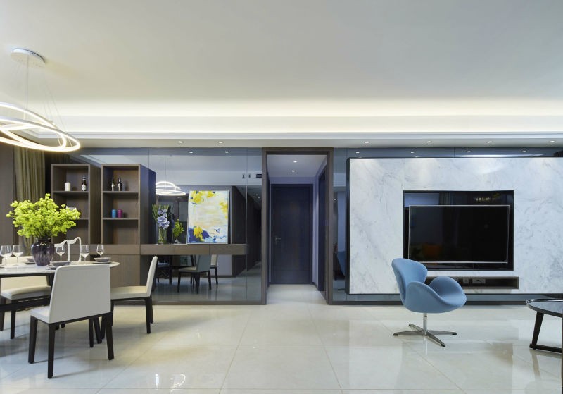 140平米现代简约家装效果图,102平米两室一厅装修现代轻奢