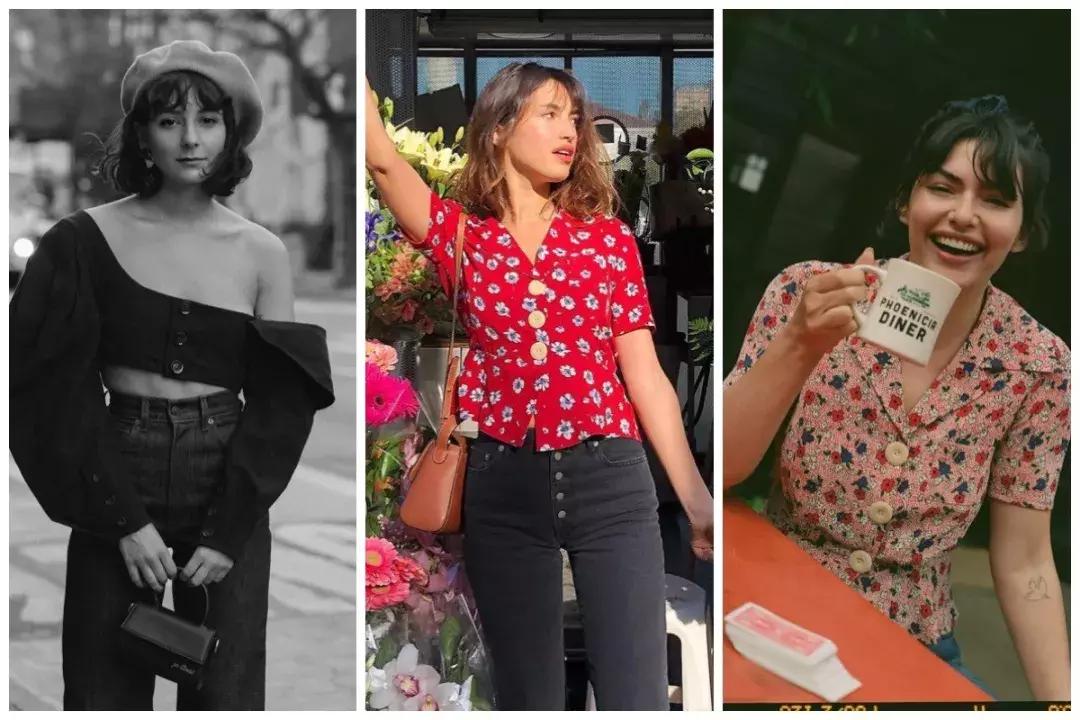 收腰显瘦纽扣,新款高腰多纽扣修身显瘦