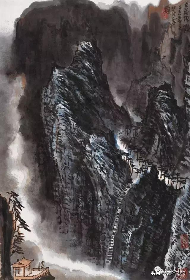 国画山水名家名段欣赏李可染,李可染画逆光山水一绝后附视频