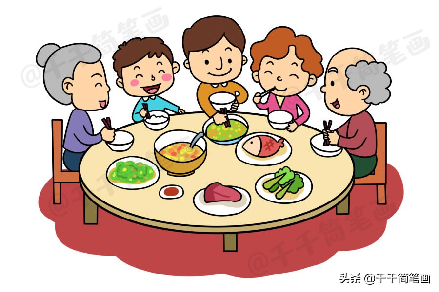 鼠年新年主题简笔画大全,鼠年元旦简笔画带颜色