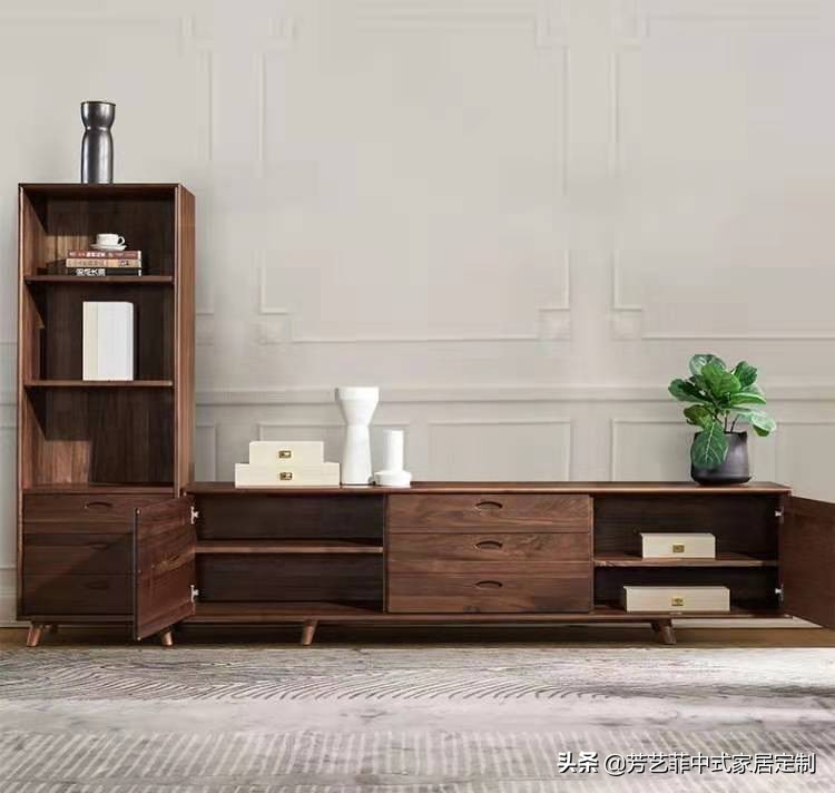 新中式家具客厅布置,新中式家具打柜子效果图