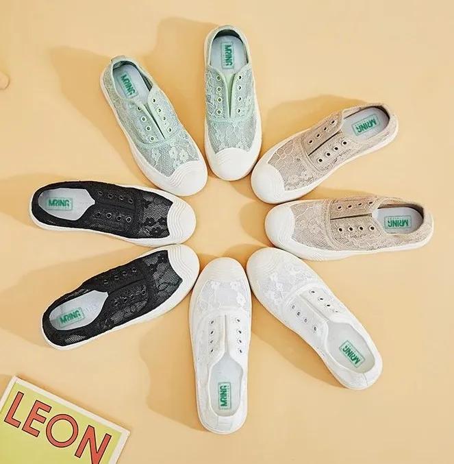 春款透气蕾丝懒人鞋,蕾丝亚麻懒人鞋