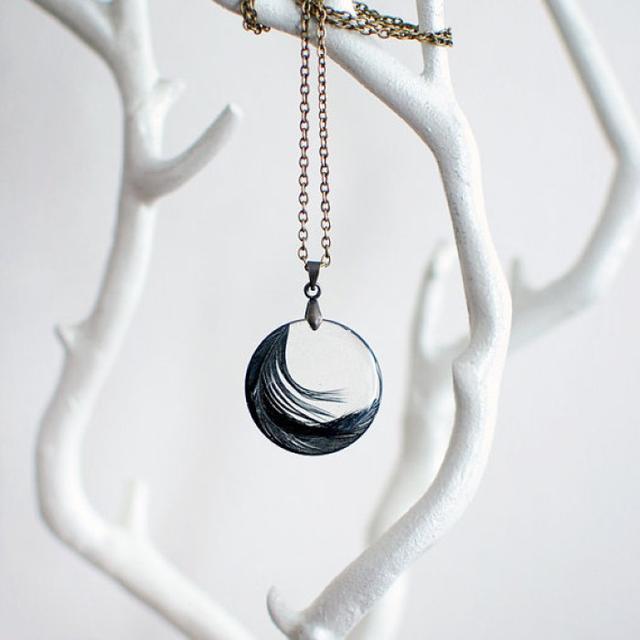 手工纯银项链999纯银正品网红爆款,羽毛纯银项链