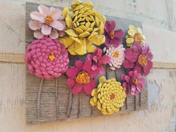 关于神奇的大自然的手工制作,100种松塔手工制作欣赏