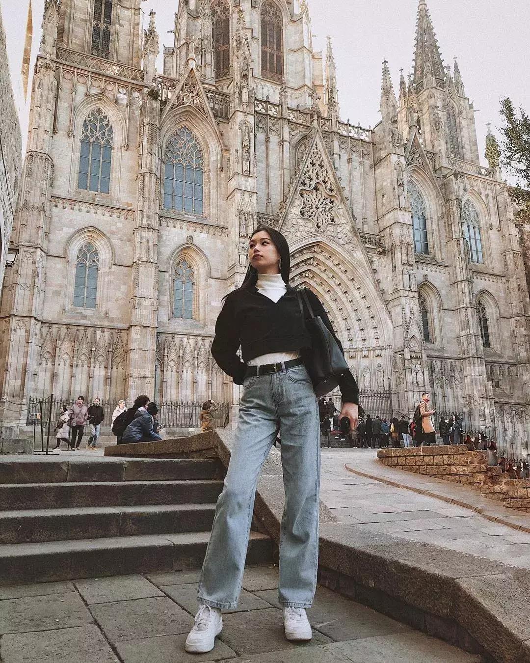 黑色阔腿裤加长版垂感慵懒风秋冬,秋冬慵懒感阔腿裤