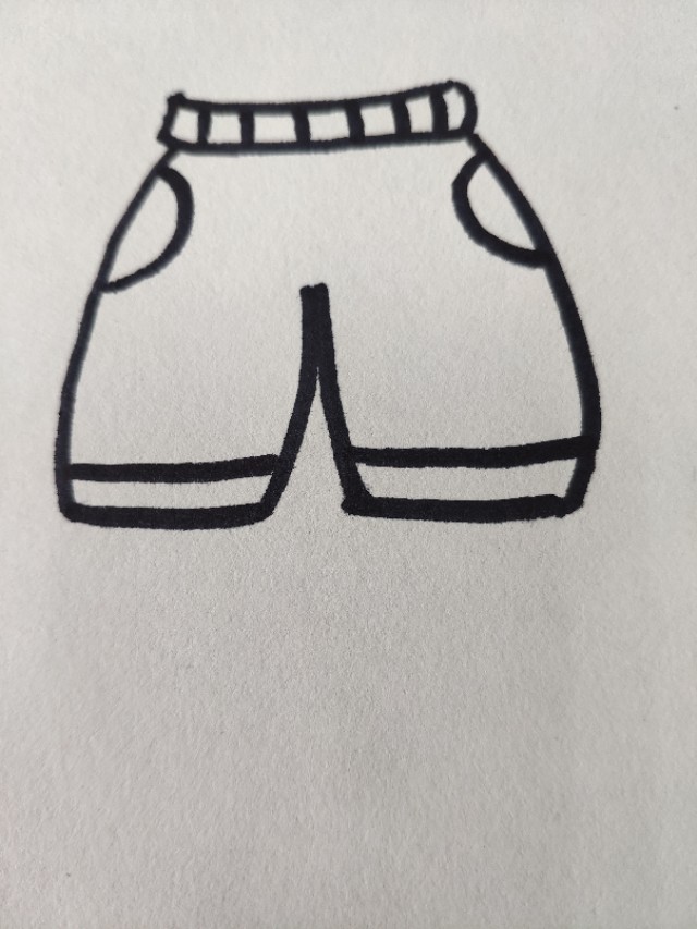 如何画短裤的简笔画步骤,短裤短袖简笔画