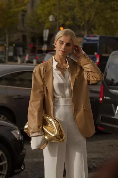 中式盘扣皮衣女刘雯,刘雯皮衣穿搭大合集