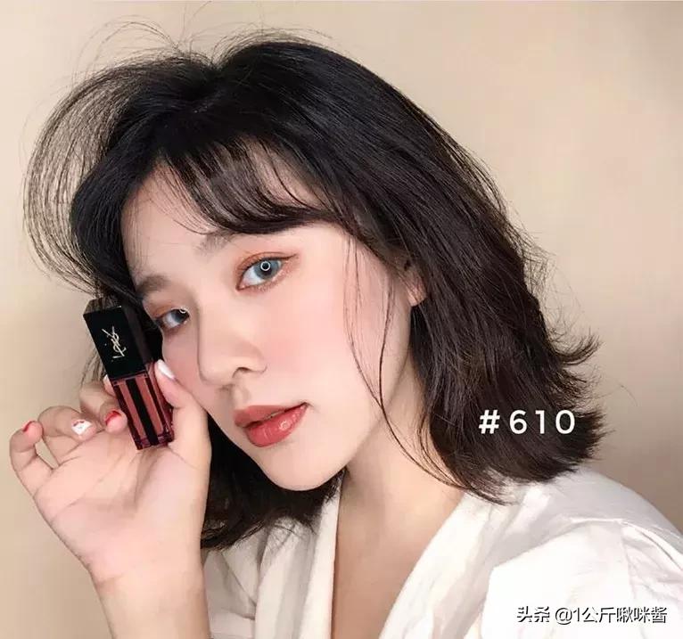 ysl唇釉推荐黄皮深唇试色,ysl圣罗兰水光镜黑管唇釉418