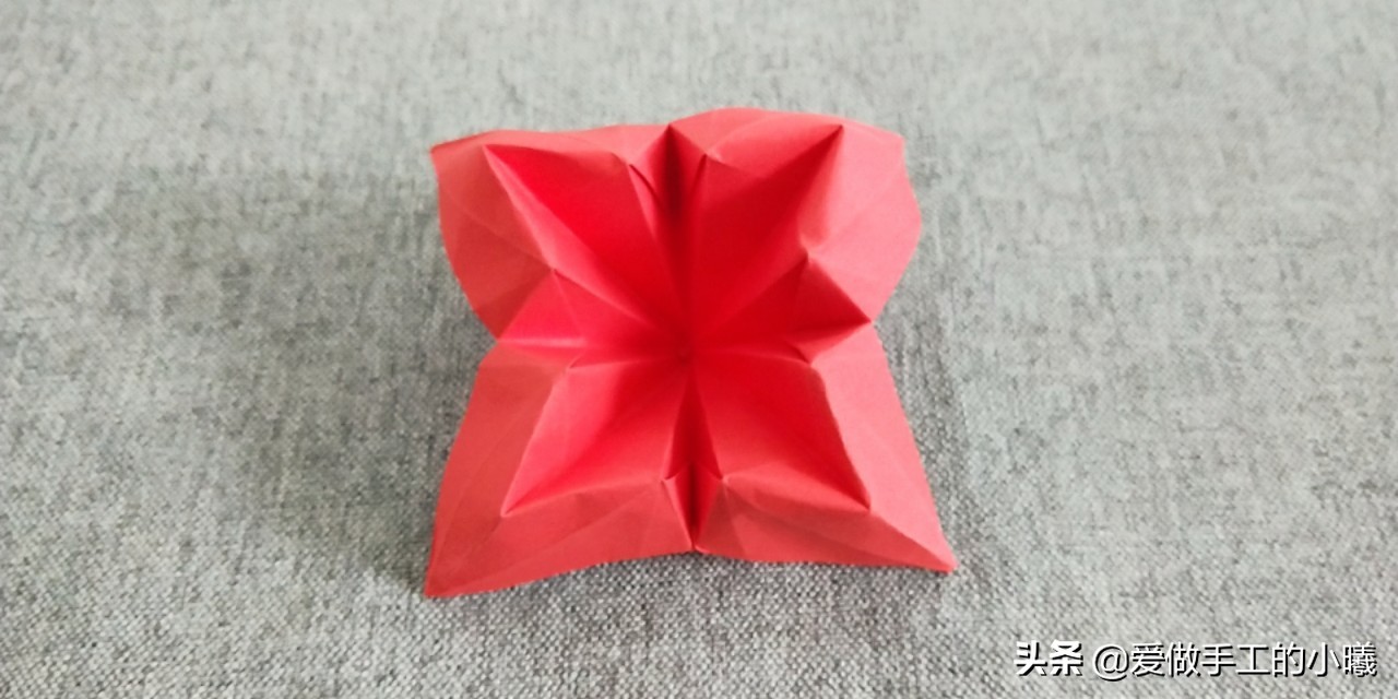 四瓣花折纸,四瓣花手工折纸视频简单
