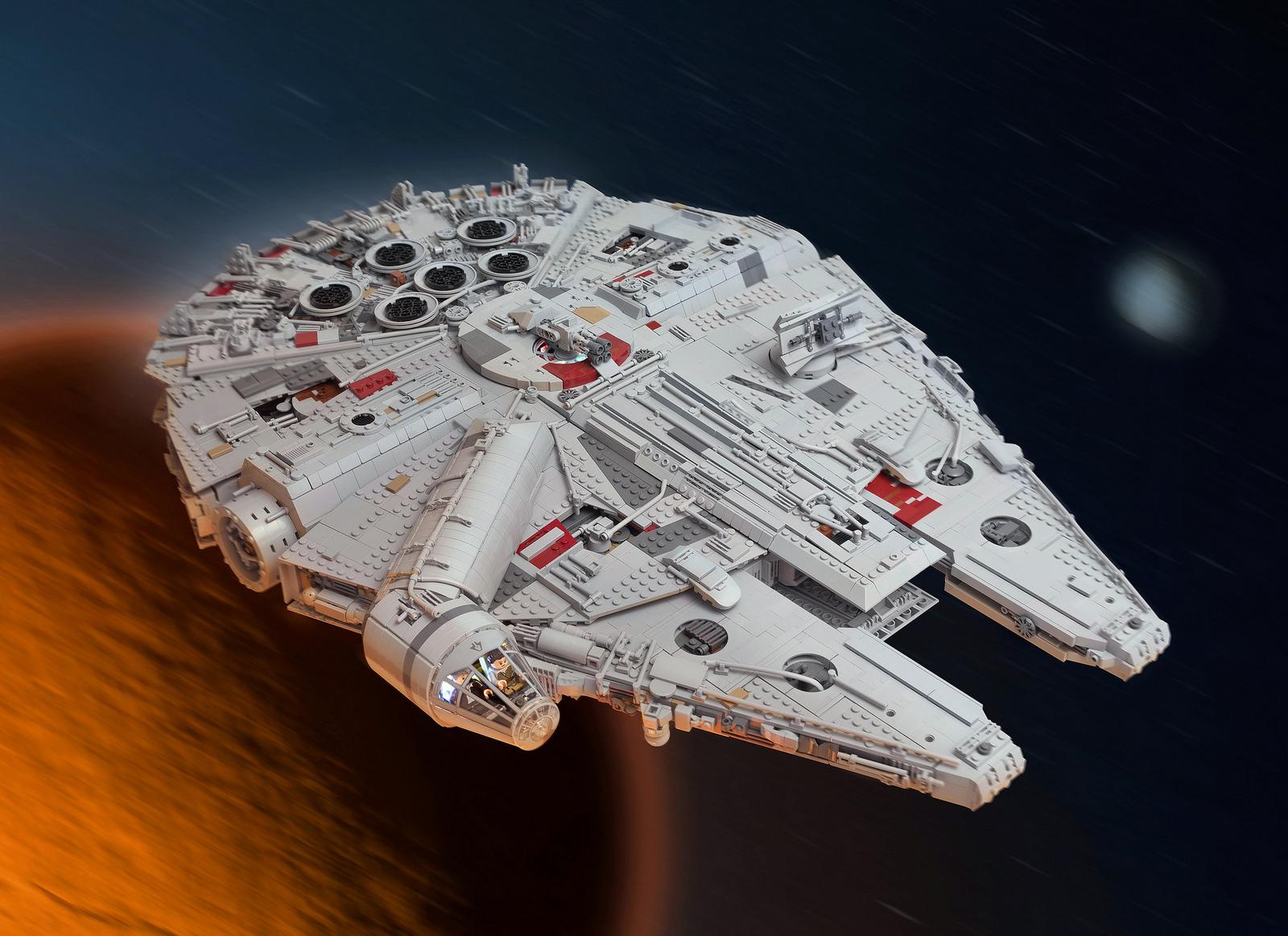 乐高千年隼10179拼装过程视频,乐高千年隼与普通版对比