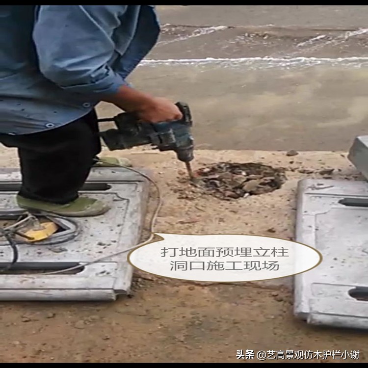 仿木栏杆喷漆施工视频,仿木水泥栏杆喷漆制作过程