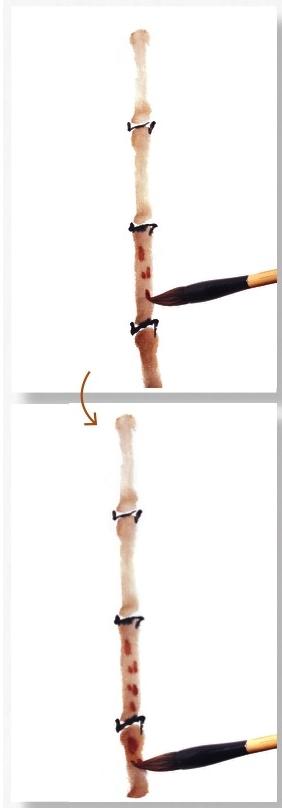 粗竹配细竹的画法,写意绿竹的画法