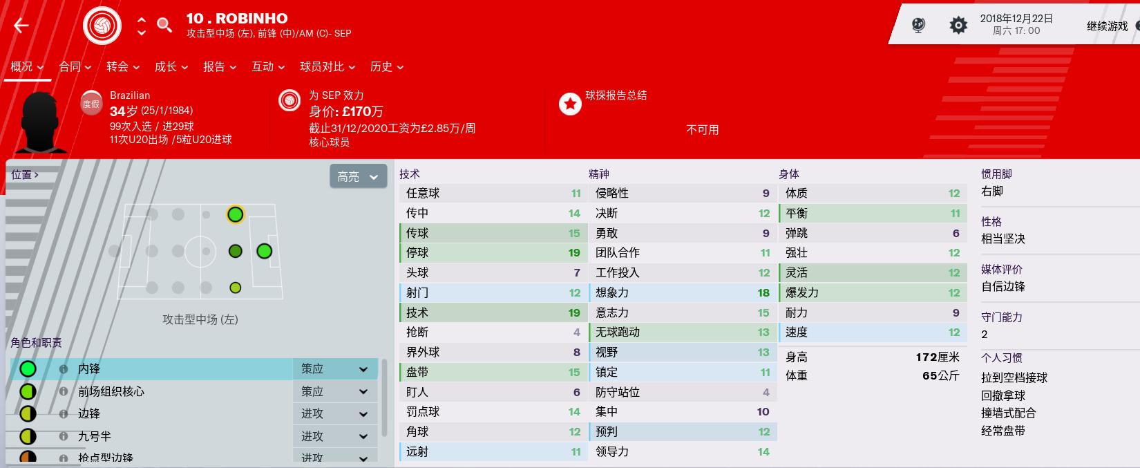 群妖峥嵘,时间慢走——回顾FM2006十大妖星之罗比尼奥(四)