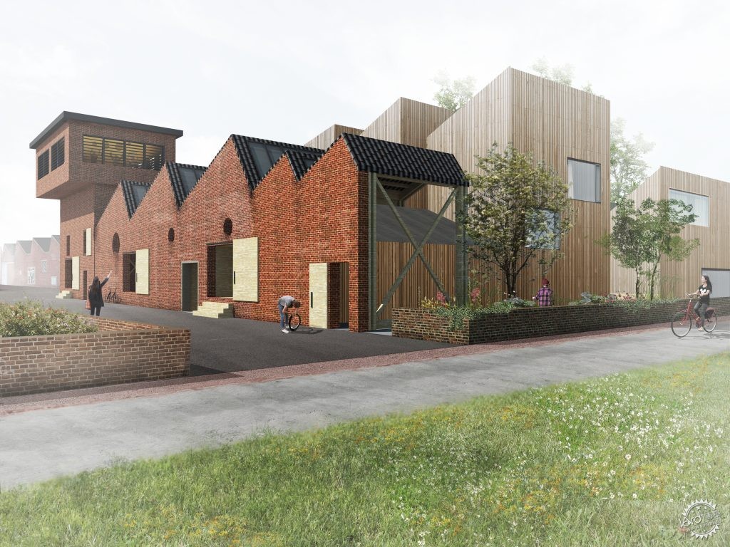 砖墙、烟囱与老旧的机器，遮不住河岸的水波光亮