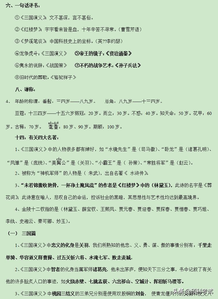 六年级语文小升初课外知识题库,六年级小升初语文课外复习资料