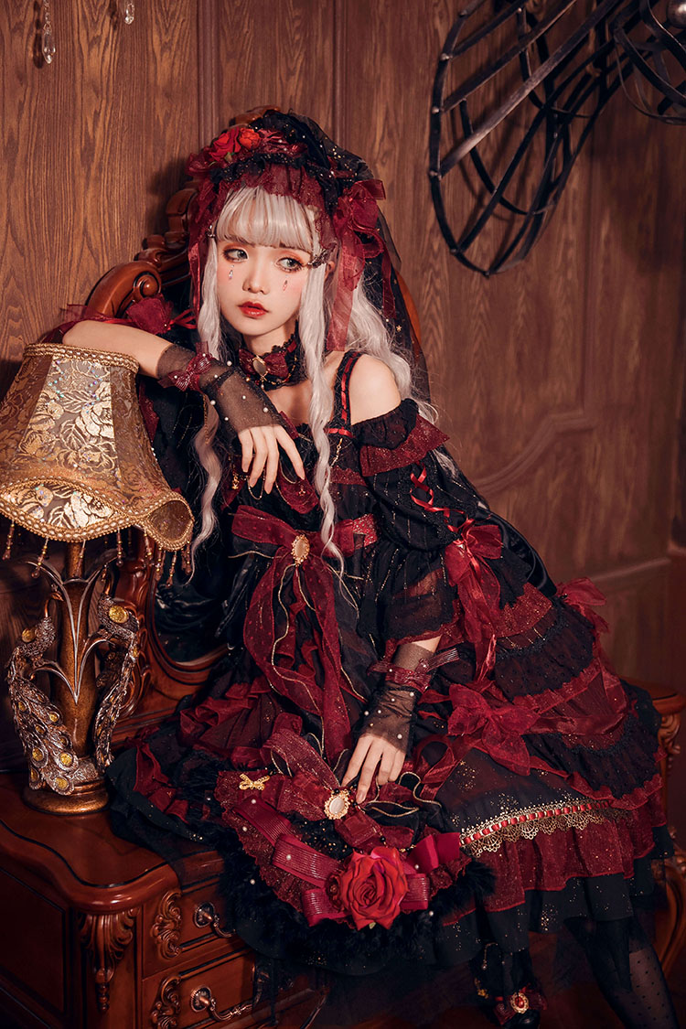 花嫁lolita华丽款成人礼黑色,花嫁lolita华丽款鞋子