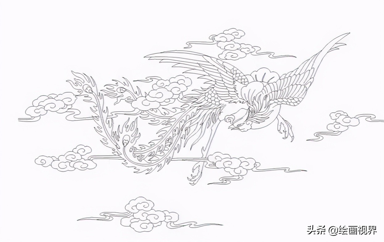 凤鸟纹怎么画最简单,凤纹手绘图片大全