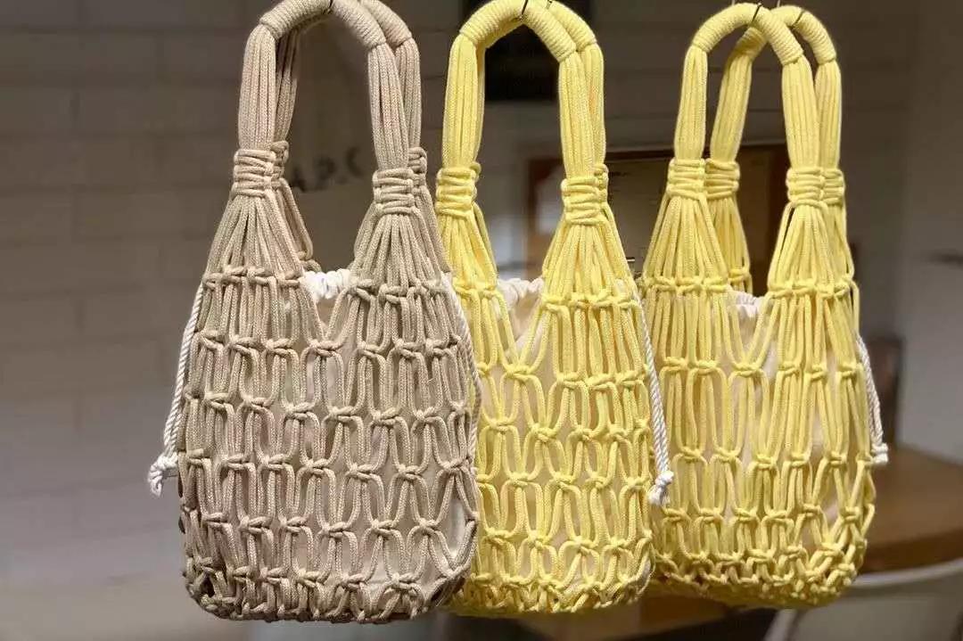 钩织网兜手袋,钩织收纳网兜小包最新
