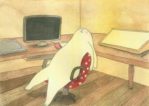 插画兔子手绘,韩国插画师可爱兔子