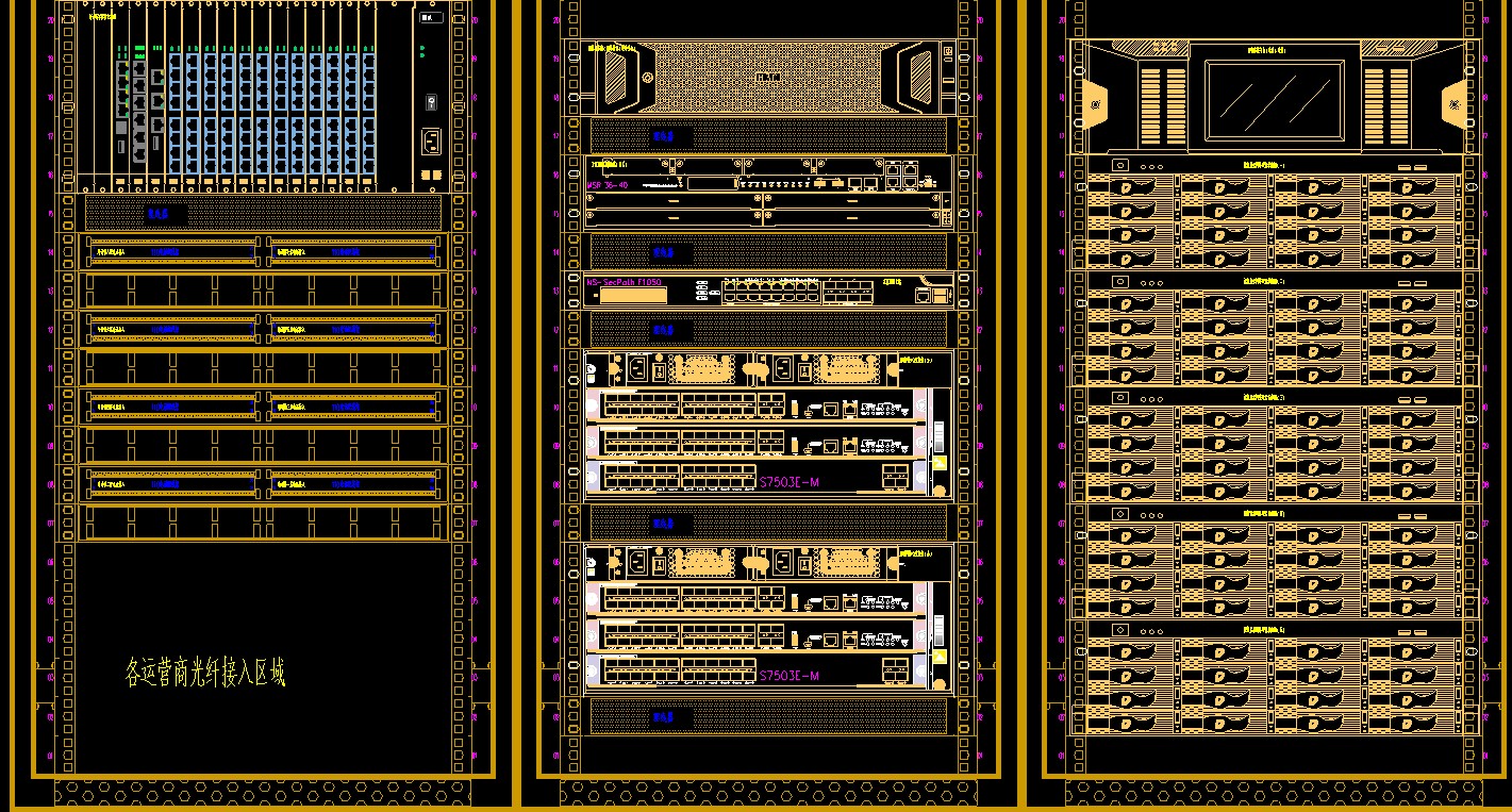 cad弱电机柜图标大全,弱电机柜CAD布置