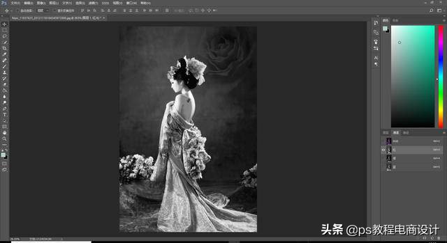 ps通道抠图怎么变黄色了,灰色人物图片怎么用ps通道抠图