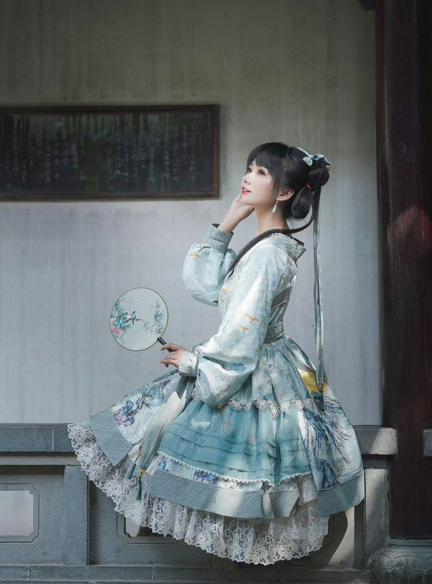 适合高个子的lo裙甜美风,lo裙中国风长裙