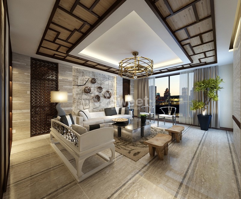 鸿基紫韵双拼别墅,鸿基紫韵230平米装修