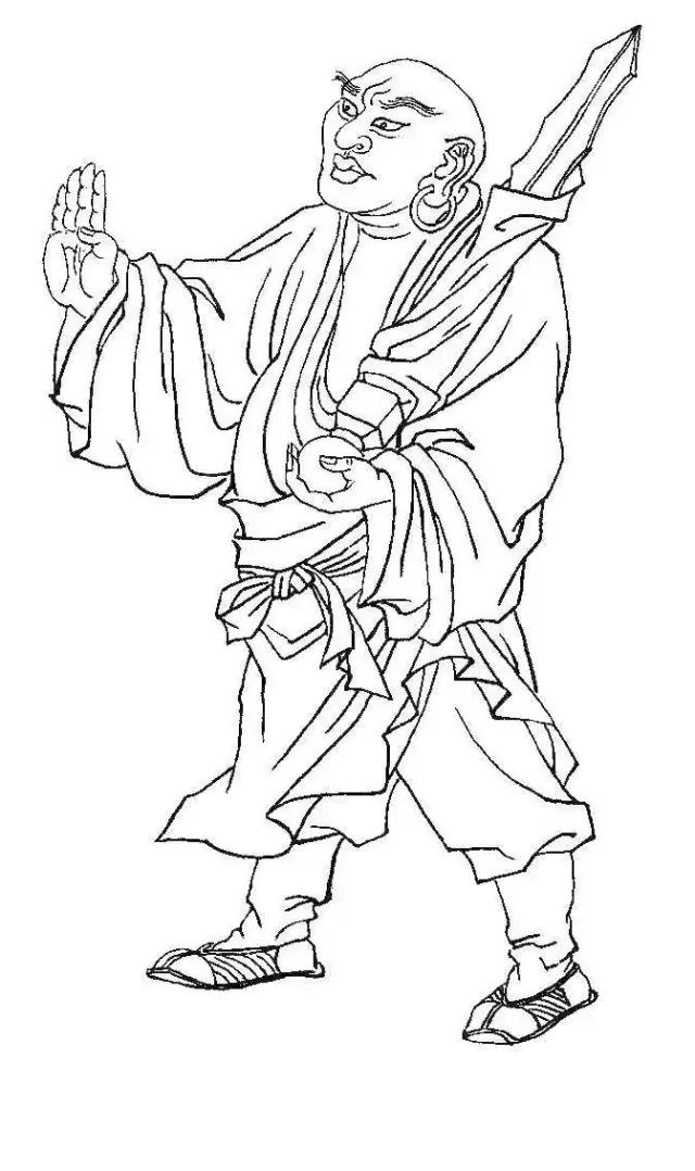 白描罗汉全本,罗汉白描100幅