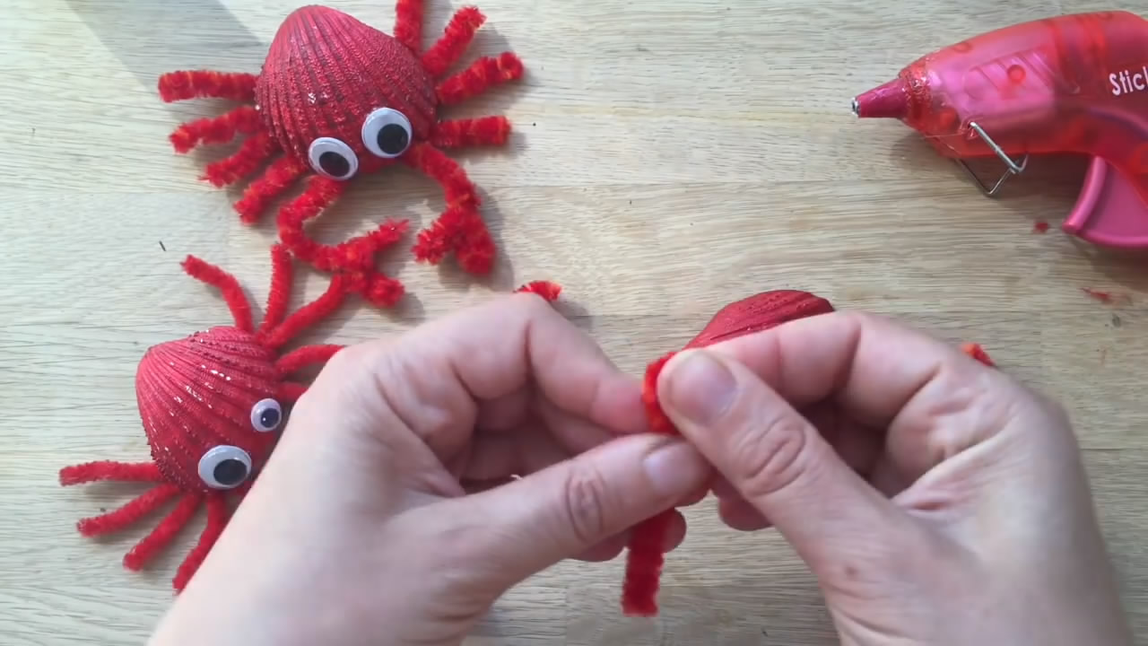 手工制作螃蟹壳diy,贝壳diy手工制作过程