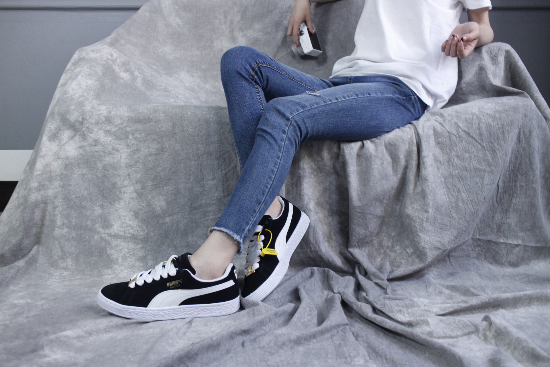 彪马pumaxswash黑标限量联名款,彪马联名款女鞋紫