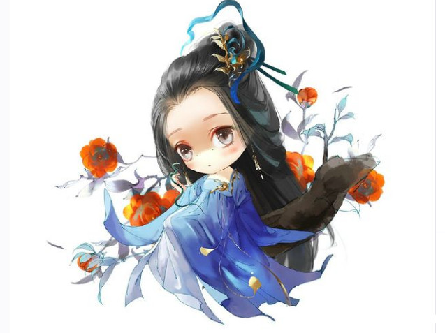 十二星座q版人物萌图女全身,十二星座古风折扇子白羊座