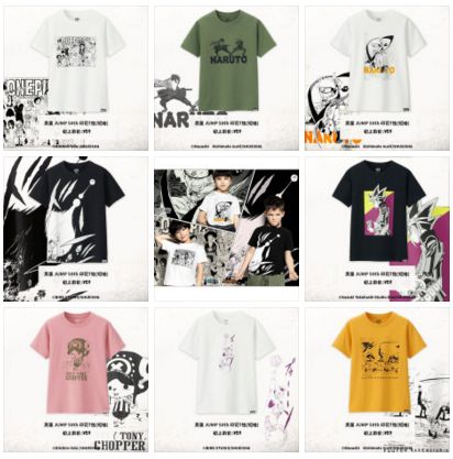 优衣库漫画联名t恤蓝色,优衣库联名动漫戴墨镜男t恤