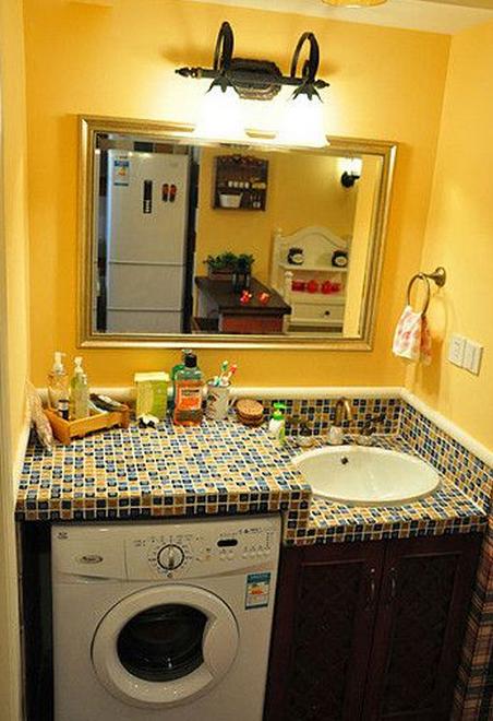 装修房子洗衣机安置在厨房,洗衣机下排水怎么安置