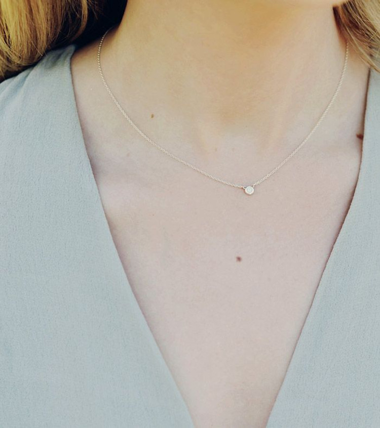 唐嫣同款钻石锁骨项链,唐嫣代言玫瑰金锁骨链