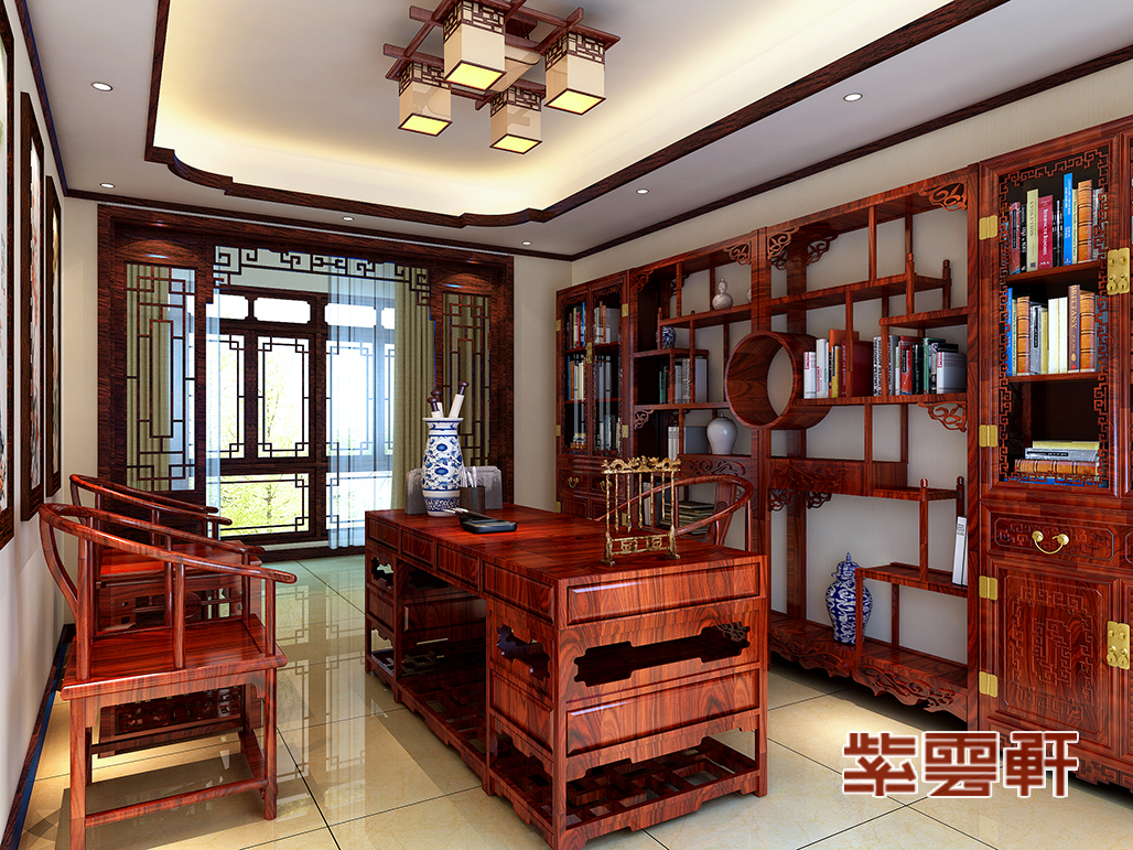 高层书房设计效果图,楼中楼楼顶做书房设计