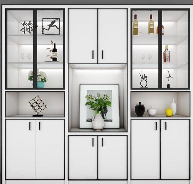 3dmax怎么画玻璃酒柜,新中式酒柜装饰柜组合3d模型