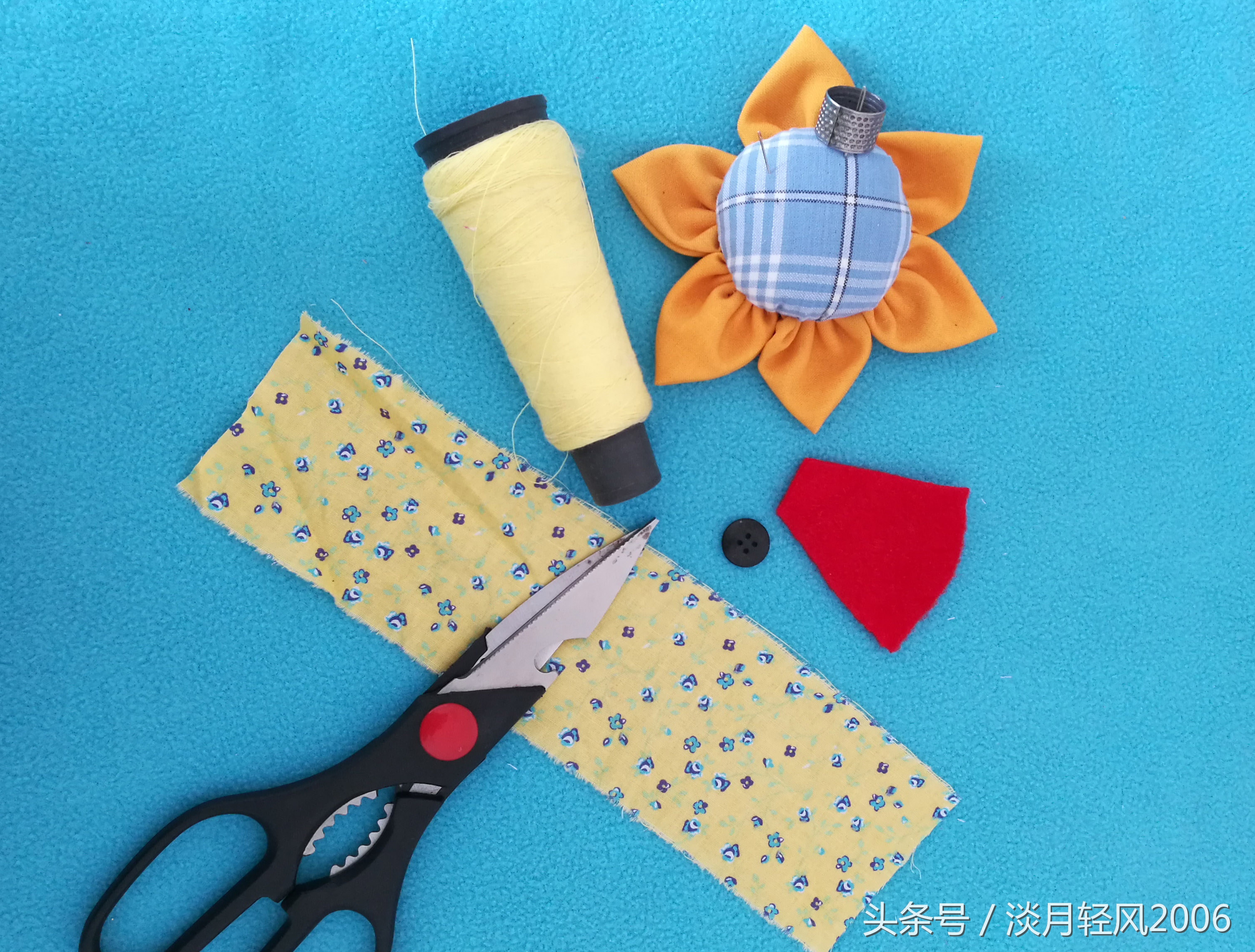 布艺diy手工制作,手工制作布艺向日葵小花